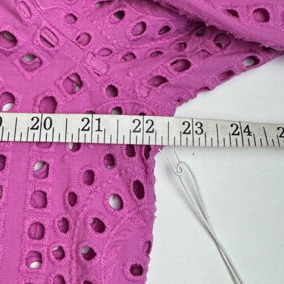 Chico's NEW Kalmia Pink Eyelet Lace Button Up Shirt Chico's Sz 2 (US Lrg 12/14) - Picture 7 of 8